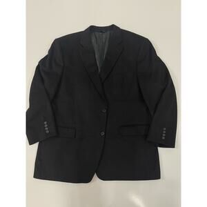 48R Pavone pure CASHMERE solid JET black Sport Coat Blazer Jacket